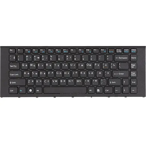 Клавіатура для ноутбука Sony Vaio VPC-EA чорна, чорний фрейм