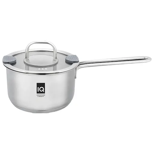 Ківш IQ Be Creative 16 см 1.8 л з кришкою сріблястий (IQ-4050-16) - фото 1