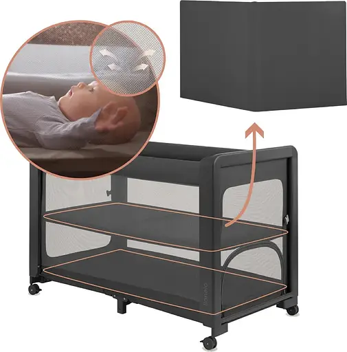 Манеж-ліжко Lionelo Patty Grey Graphite (LO-PATTY GREY GRAPHITE) - фото 4