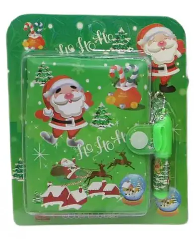 Блокнот на кнопці ПВХ з ручкою-брелоком Новорічний, 45 аркушів