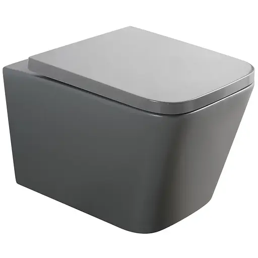 Унитаз подвесной Mixxus Premium Quadro-0305-R gray 510x350x345 мм Rimless MP6656, Графит - фото 1