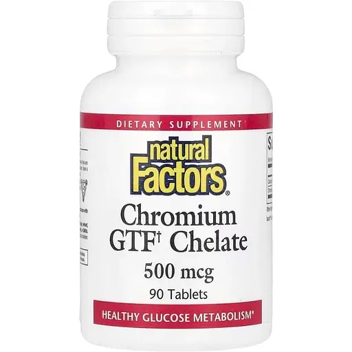 Хелат хрому Natural Factors Chromium GTF Chelate 500 mcg, 90 таблеток