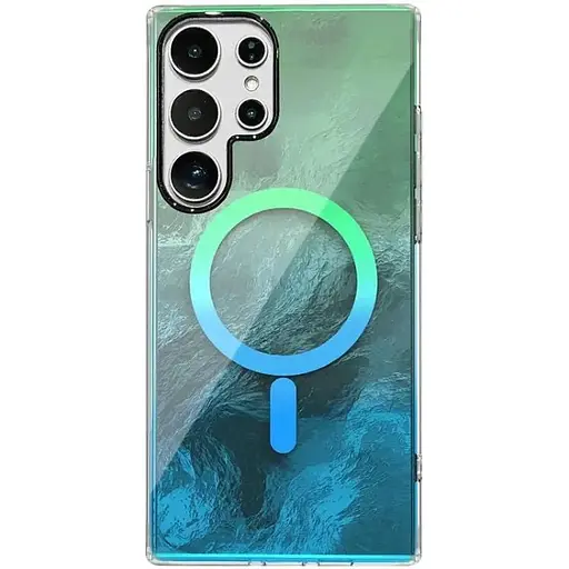 Чохол TPU Epik Shiny Mountain (MagFit) для Samsung Galaxy S24 Ultra Green/Blue - фото 1