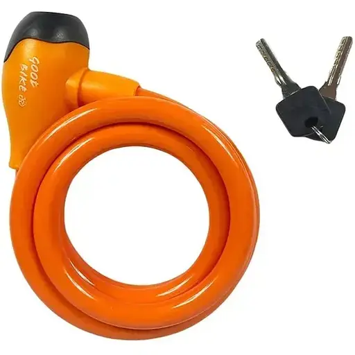 Велозамок Good Bike Security Lock тросовый Ø12 x 1500 мм оранжево-желтый (92758G-IS) - фото 2