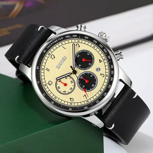 Наручний годинник чоловічий 9318BEBK Beige-Black Skmei acs0030930 - фото 4