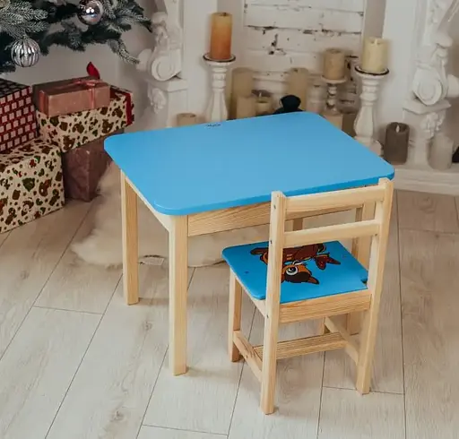 Дитячий стіл з ящиком та стільцем для навчання (Олень) - фото 3