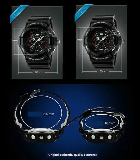 Чоловічий спортивний годинник Skmei 0966 (Чорний) - фото 6