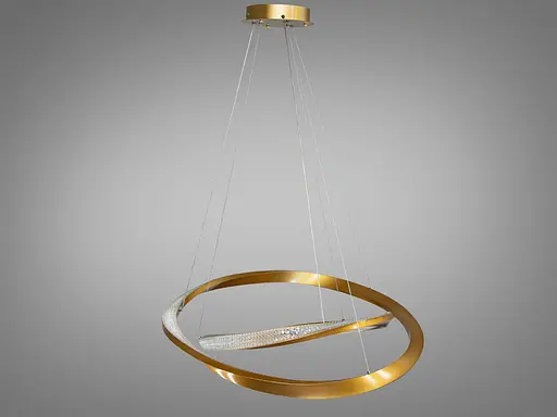 Дизайнерська підвісна світлодіодна люстра з пультом, 100 Вт, золото - фото 3