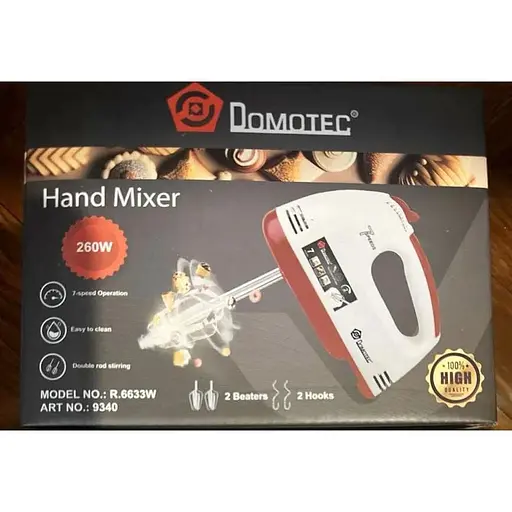 Ручний міксер Domotec R.6633W із насадками для замішування крутого тіста 260 Вт Білий - фото 3