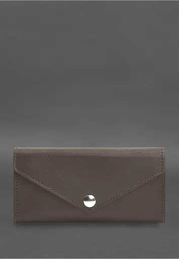 Кожаный клатч (портмоне) на кнопке 5.0 Темно-бежевый - фото 2