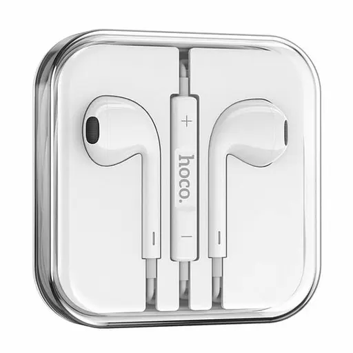 Проводные наушники Hoco M80 Original series earphones display, 3.5 mm, 1.2m, (Комплект 20шт) white - фото 4
