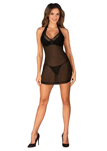 Пеньюар Obsessive Medilla chemise & thong XL/2XL - фото 6