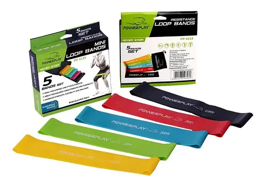 Гумки для фітнесу PowerPlay 4113 Mini Power Band Set набір із 5 шт. (від 1 до 20 кг) (PP_4113) - фото 8
