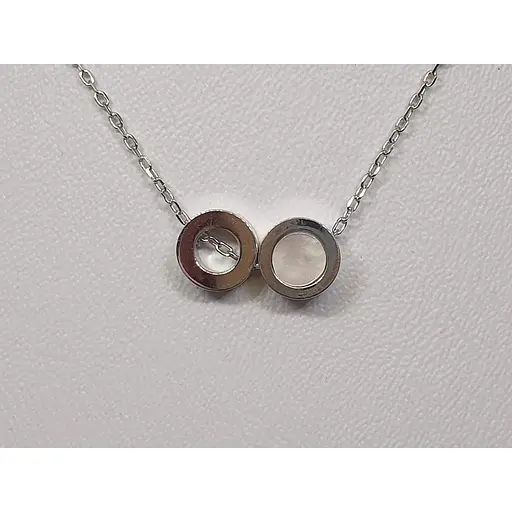 Серебряное колье Аметист с перламутром 1251050 - фото 2