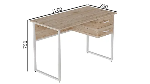 Компьютерный стол Ferrum-decor Таккота 75x120x70 белый ДСП Дуб Артизан 16мм (FRD-102119) - фото 3