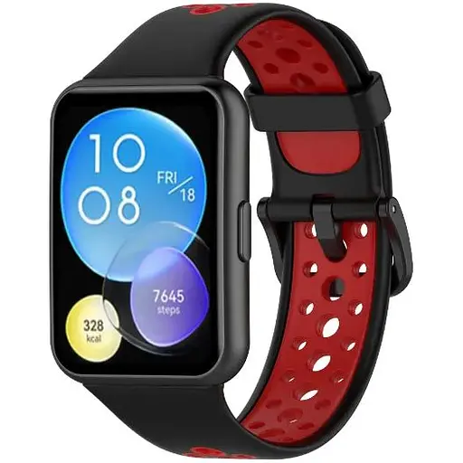 Ремешок DK Silicone Sport Band Nike для Huawei Watch Fit 2 (black / red) - фото 2
