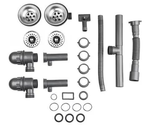 Кухонна мийка на дві чаші 790x480x180 мм + сифон Wezer 7848(08) Décor, Decor - фото 5