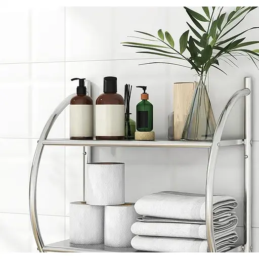 Настінна полиця для ванної кімнати з тримачем для рушників - фото 3