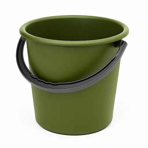 Ведро пластмассовое хозяйственное без крышки 5 л Зеленый 88034 - фото 1