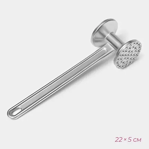 Кухонний молоток двосторонній для відбиття м'яса та відбивних алюмінієвий литий 22 см, Kitchen Master 86658 - фото 2