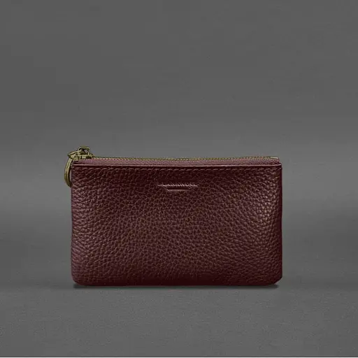 Шкіряна монетниця / міні-косметичка 3.0 бордова флотар - фото 4