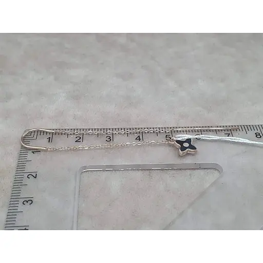 Золотые серьги-протяжки Tango Клевер Луи с эмалью. 500057Е - фото 4