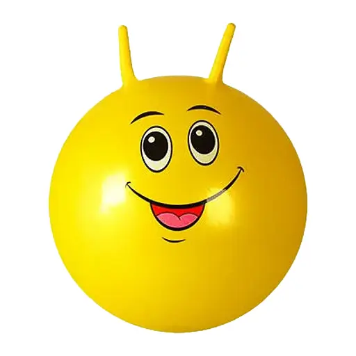 Мяч с рогами, BT-PB-0210, 350 г, 45 см, смайлик (В ассортименте)