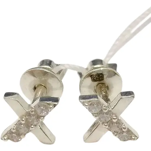 Серебряные серьги-пуссеты Aurora с фианитами. 82560Б