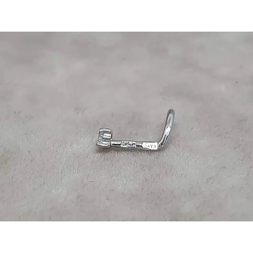 Золота сережка-пірсинг Астор в ніс з фіанітом. 2182121Б - фото 3