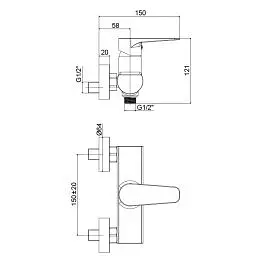 Змішувач для душу Paffoni Orange chrome OG168CR, Хром - фото 2