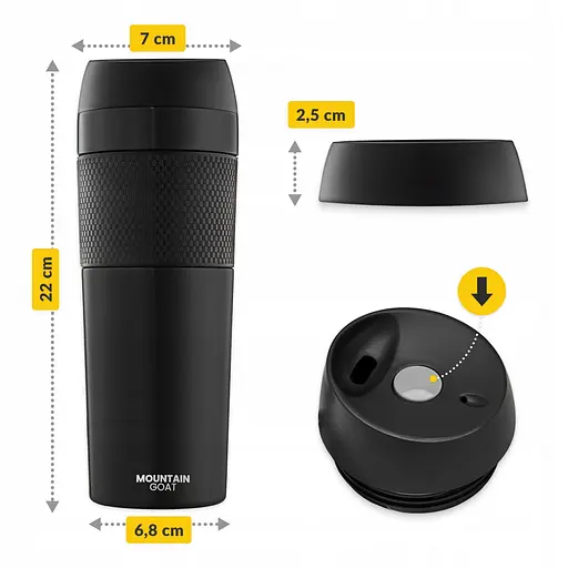 Термокружка Mountain Goat Travel 0.4 л Black (P-5907739315694) - фото 11