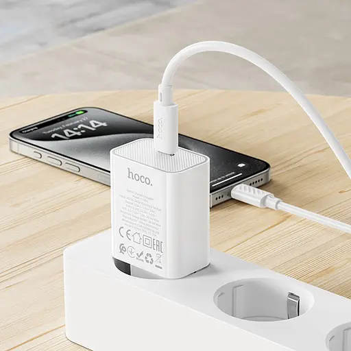 СЗУ Hoco C143A Benefit PD20W (1USB-C) White - фото 8