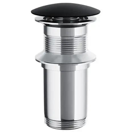 Донний клапан для умивальника Corsan click-clack black без переливу MU03BL, Чорний матовий - фото 1