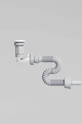 Сифон меблевий VBI з білим клапаном VBI-059101WT, Білий - фото 4