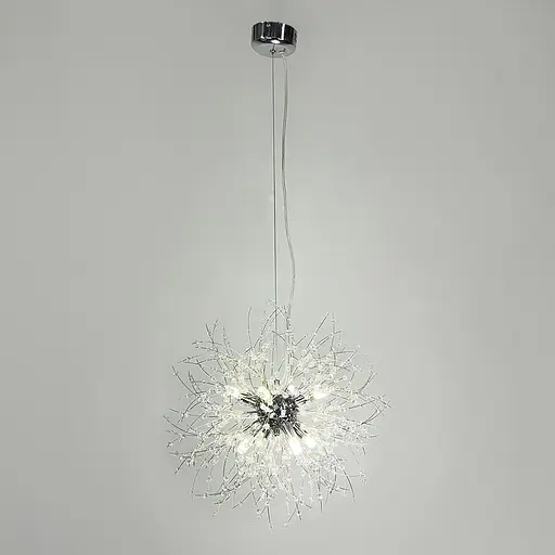 Пушистый подвесной светильник в виде одуванчика в корпусе хром Ø 40 см | Line F | Арт. AS155/400 P CH - фото 3