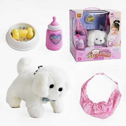 Цуценя 933-90 E звук серцебиття, сумка-перенесення, пляшечка, миска, в коробці (6946615915855) - фото 2