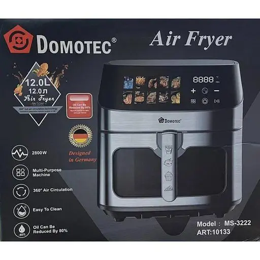 Аэрофритюрница Domotec MS-3222 електрическая 12 л Черный 2800 Вт - фото 8