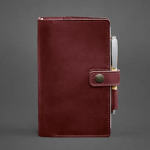Шкіряний блокнот (Софт-бук) 4.0 бордовий Crazy Horse - фото 6