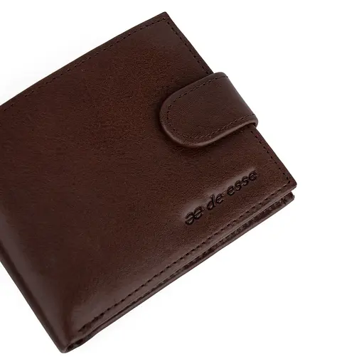 Портмоне чоловіче шкіряне De Esse LC47891-92 коричневе на кнопці - фото 6