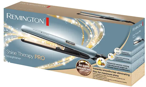 Випрямляч Remington Shine Therapy PRO, 54 Вт, температурних режимів 9, 150-230С, дисплей, іонізація, кераміка, блакитний - фото 3
