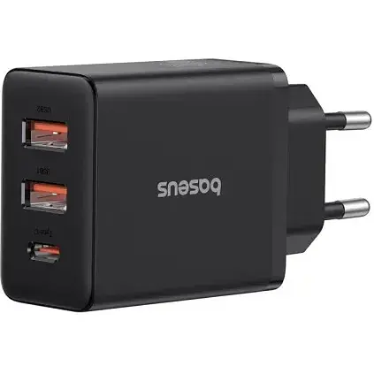 Сетевое зарядное устройство для Baseus Cube Fast Charger 2U+C 30W EU черный P10111402113-00 - фото 1