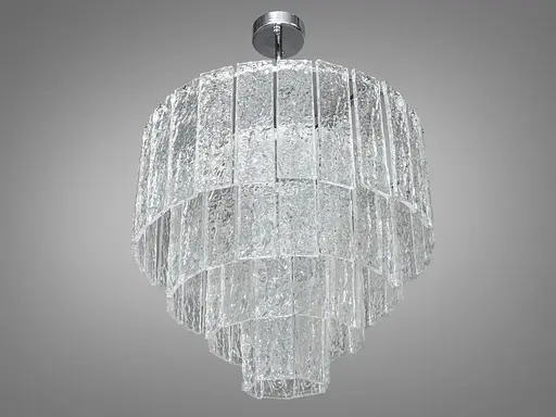 Нова люстра підвіс зі скляними елементами на 9 ламп, срібна люстра - фото 3