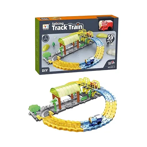 Железнодорожный трек 899-4, 59 деталей, локомотив с реалистичным дизайном - фото 2