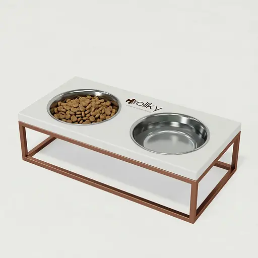 Hollky Base M — миски на підставці для середніх собак та великих котів (2 × 0,95 л)