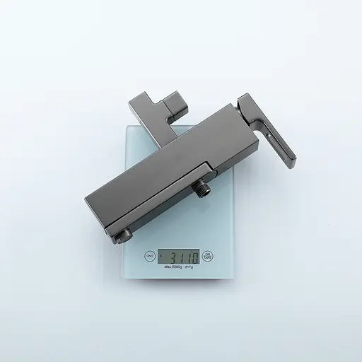 Душова система Gappo G2417-9, вилив - перемикач на лійку, збройова сталь, Графітовий хром - фото 7