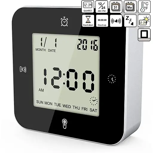 Часы настольные Technoline WT344 Black/Silver (WT344) - фото 2