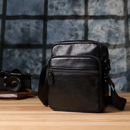 Мужская сумка на плечо из натуральной кожи Vintage 17х21х8 см sum0027511 - фото 9