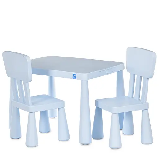 Комплект детской мебели BAMBI M 6176-4: Стол (77х55х52.5 см) и 2 Стула, Пластиковый, Легкий в уходе, Голубой