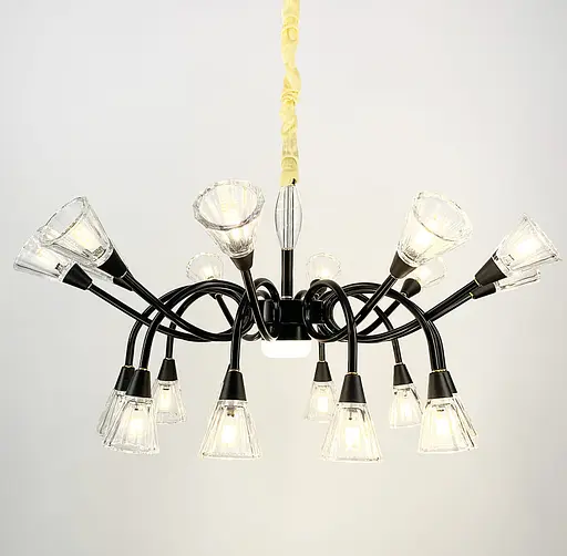 Подвесной светильник с закрученными рожками в черном каркасе Line.F H 9866/10+10 BK - фото 8