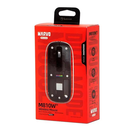Миша MARVO wireless Mouse M810W BK |2.4G/BT, 800-1200-1600dpi| - фото 2